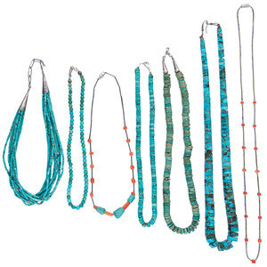 Pueblo Turquoise and Coral Necklaces third 3b0db8