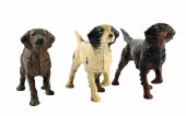 (3) Cast Iron Pointer Dogs After Hubley,
