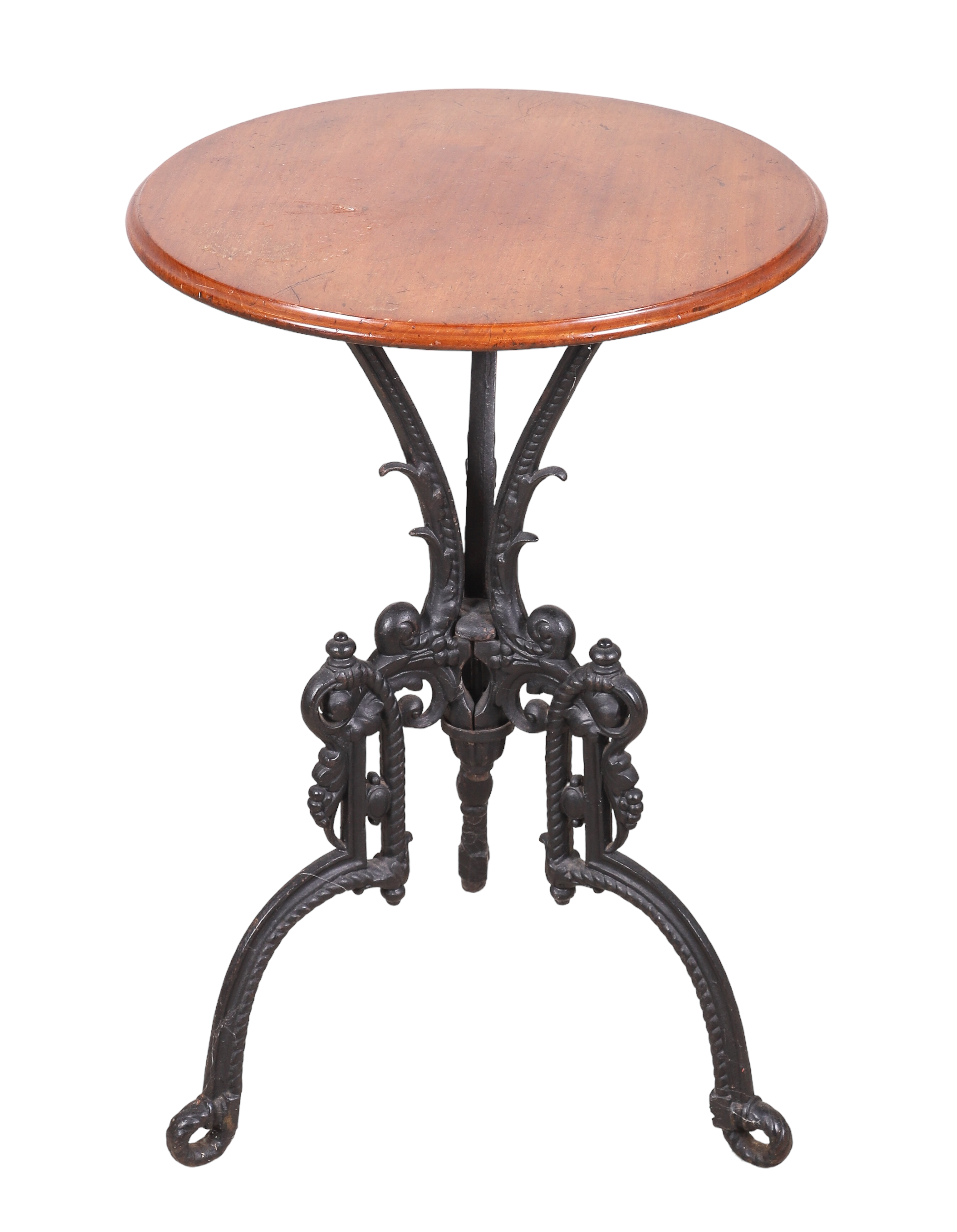 Cherry and iron side table round 3b10d5