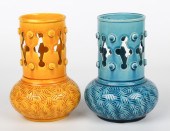 (2) Burmantofts style faience pottery