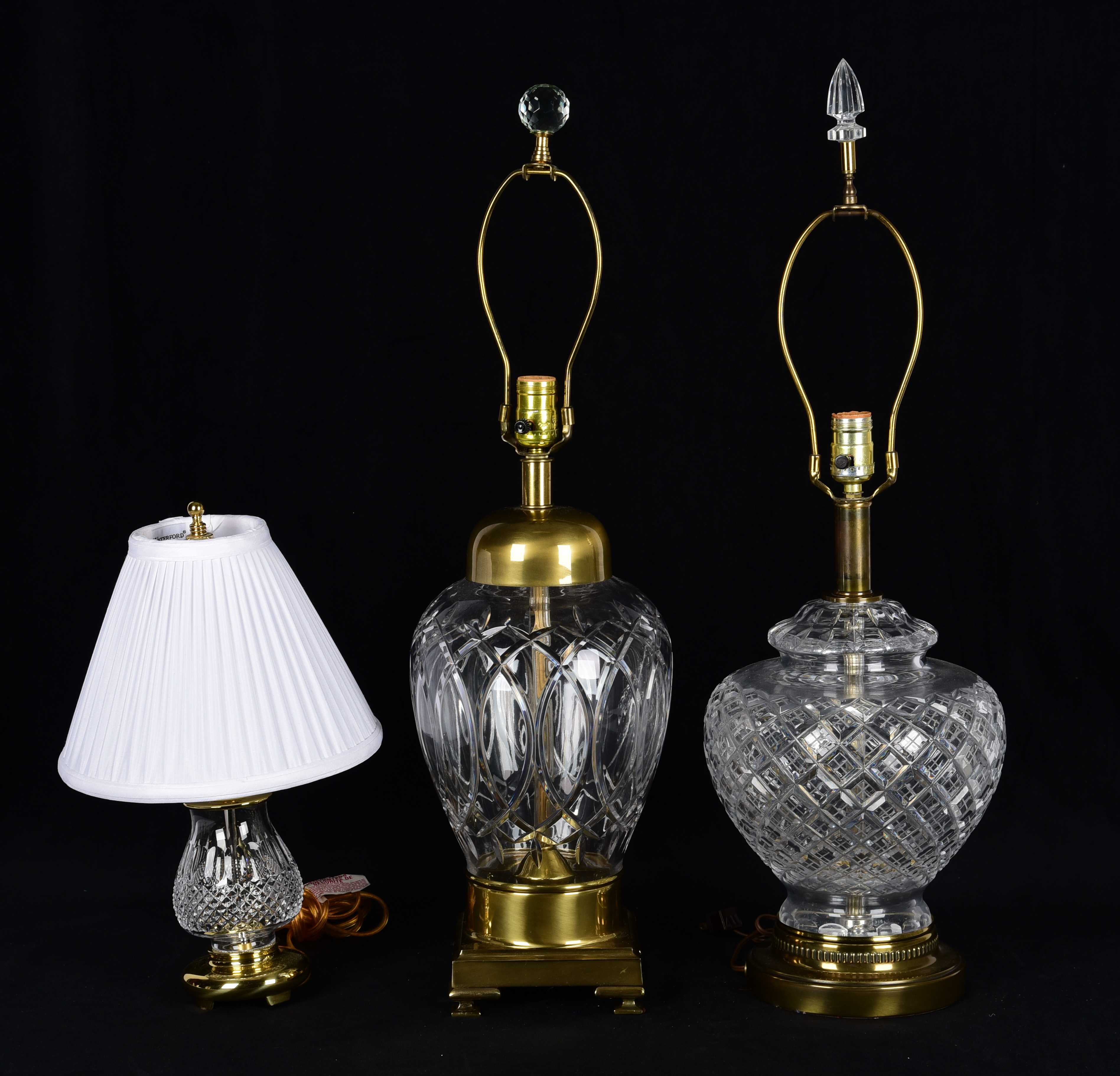 3 Crystal table lamps c o Waterford 3b1293