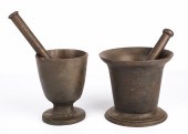 (2) 19th C Cast iron mortar and pestles