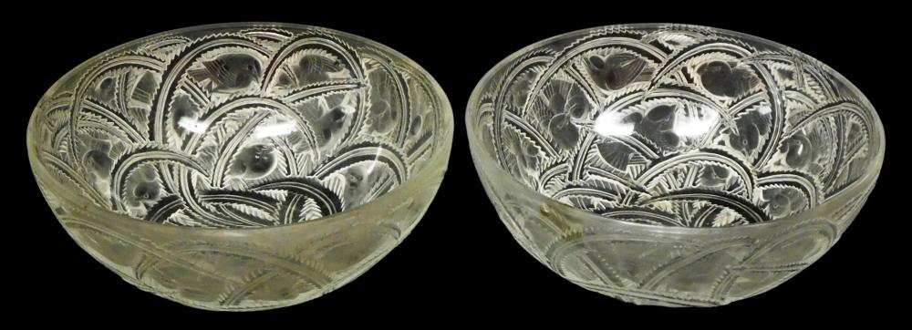 GLASS PAIR OF LALIQUE PINSONS 3b135f