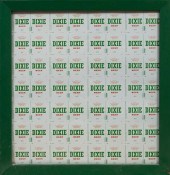 SHEET OF UNCUT DIXIE BEER CANS WITH