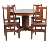 (5) pc Limberts Mission oak dining set,