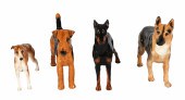 (4) Royal Doulton porcelain dog figurines,