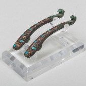 PAIR OF CHINESE INLAID BRONZE BELT HOOKSTogether