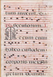 Framed illuminated antiphonal Latin