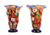 Vetro di Murano vase pair, made in Italy,