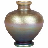 Tiffany Favrile glass bud vase, signed