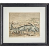 [WHALING] HAND-COLORED ENGRAVING, 1681