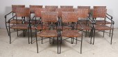  13 Iron and rattan open armchairs  3b4a6f