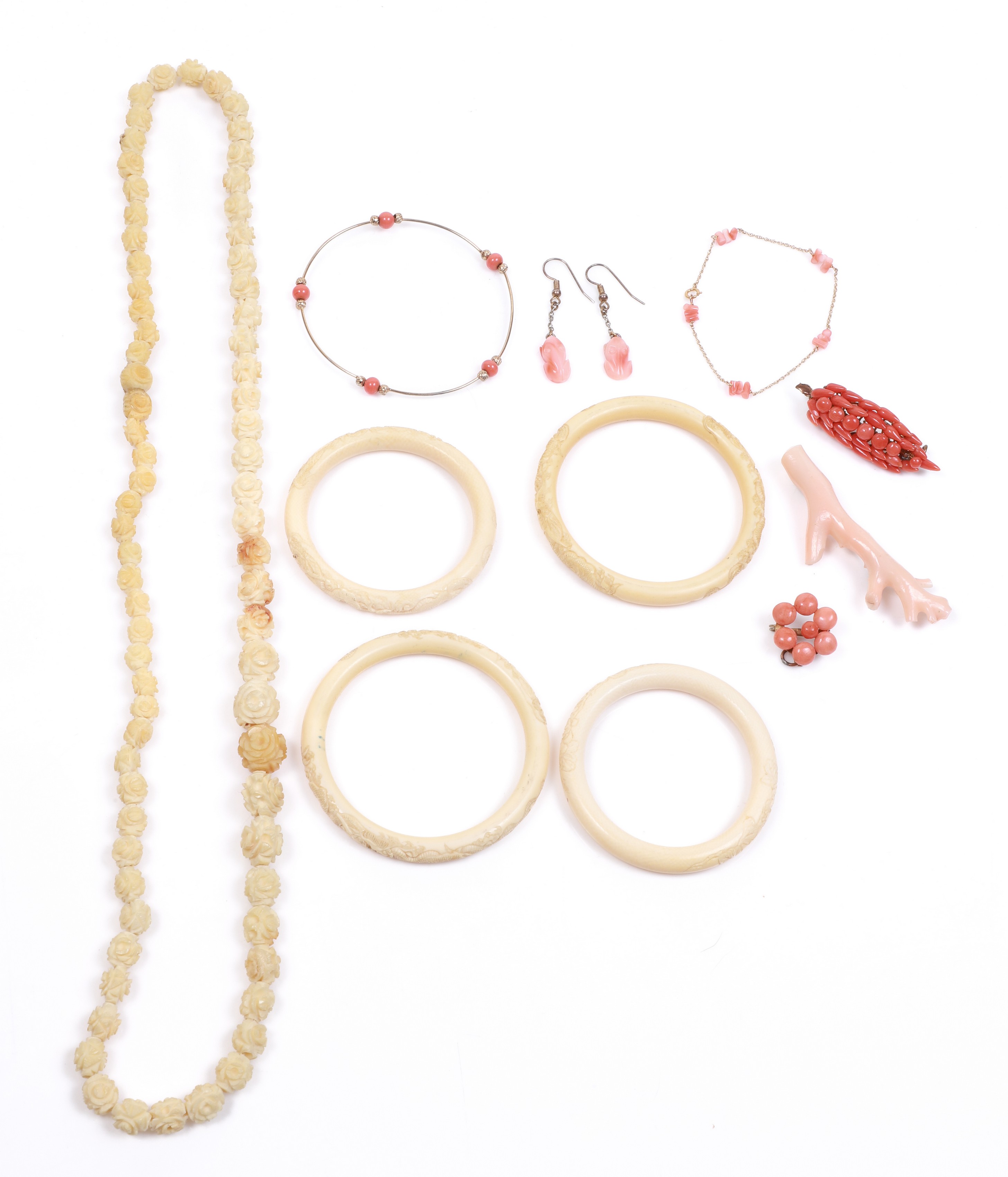 Coral and bone jewelry to include 3b4d80