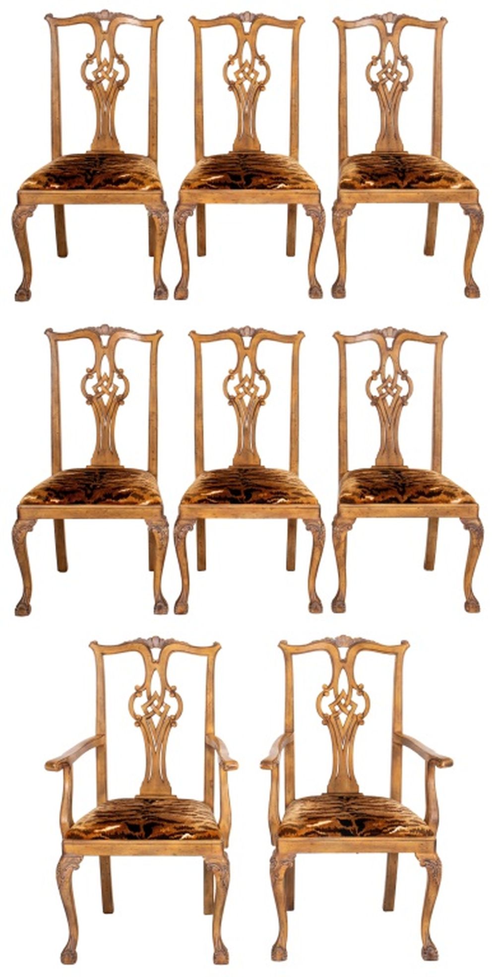 CHIPPENDALE STYLE DINING CHAIRS  3b4edf
