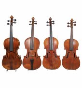 (4) Antique violins, c/o (3) 4/4, (1)