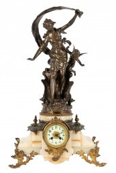 FRENCH FIGURAL MANTEL CLOCKFrench Figural