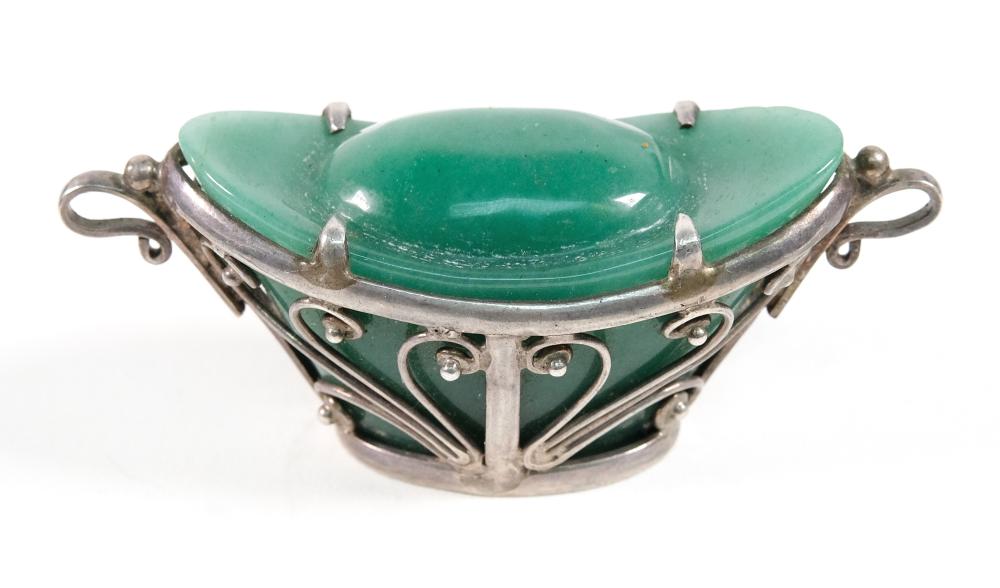 JADE AND STERLING SILVER OBJET 3b5adc
