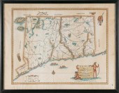 MAP OF CONNECTICUT 1930 FRAMED 21.25