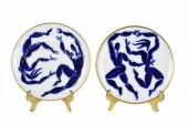 PAIR OF FRENCH PORCELAIN PLATES DESIGNED