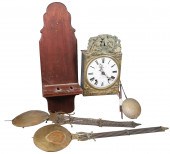French embossed brass wag on wall clock,