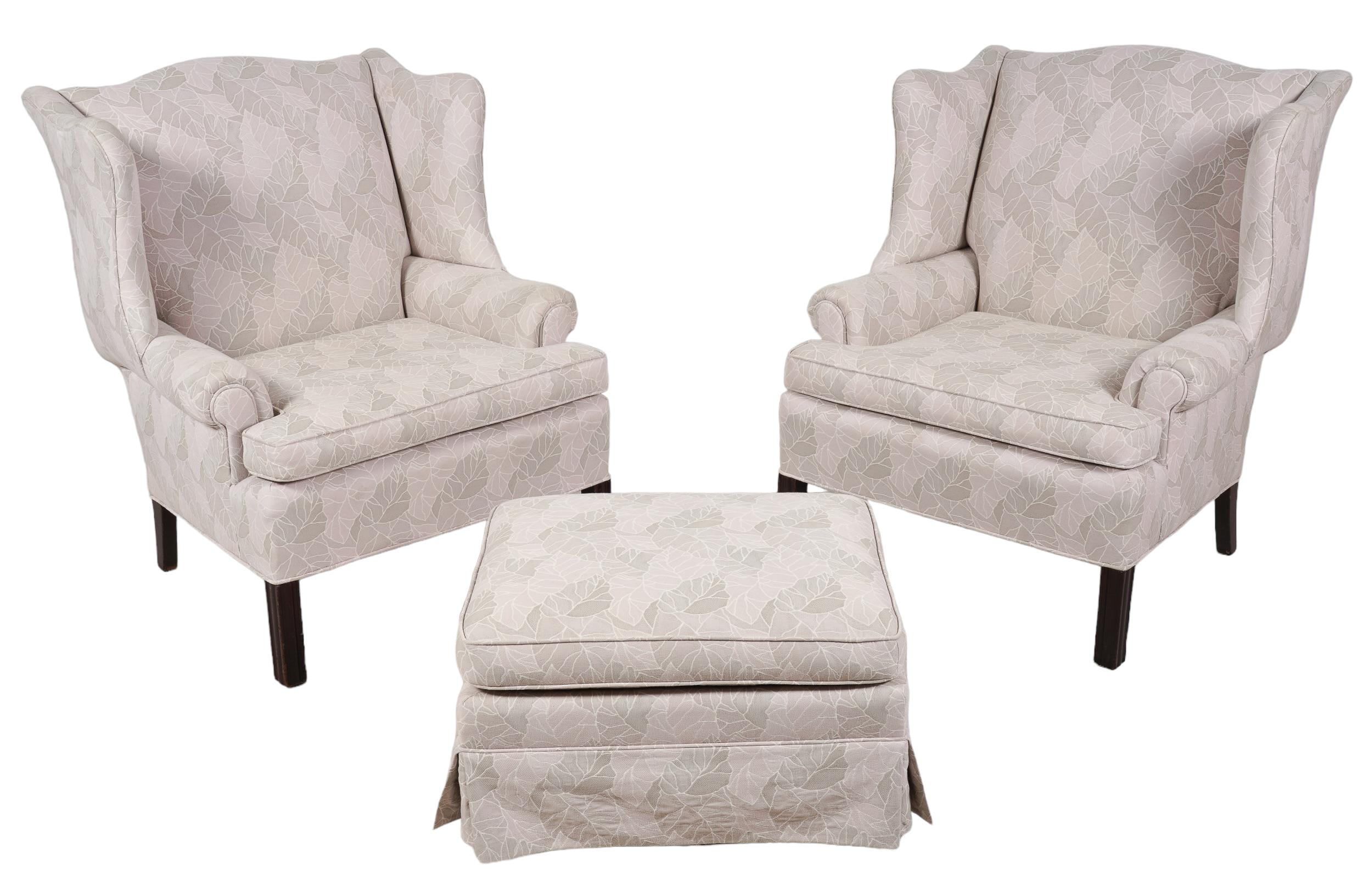 Pair Chippendale style upholstered 3b398b