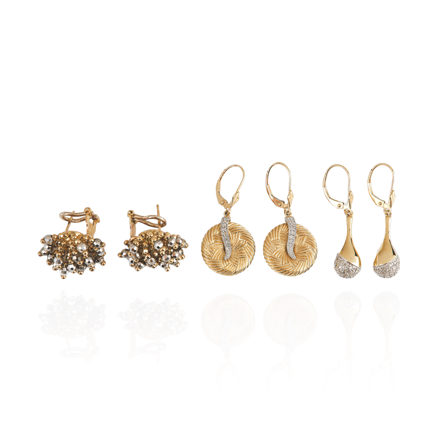  3 Pairs 14K gold earrings to 3b3a03