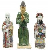 3 CHINESE PORCELAIN AND CERAMIC FIGURES
