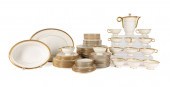83PC ASSORTED GOLD ENCRUSTED WHITE DINNERWARE