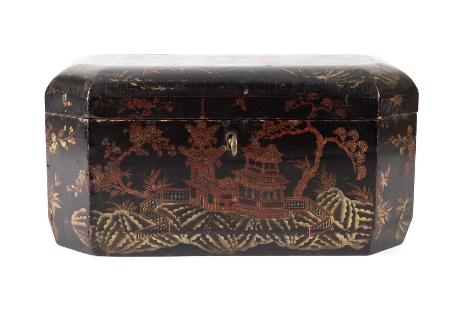 19TH C CHINESE EXPORT BLACK LACQUERED 3b3fa1