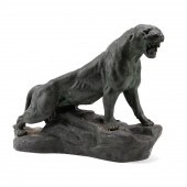 AFTER T.F. CARTIER, LIONESS PATINATED