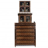 AN AMERICAN VICTORIAN HIGH CHEST OF