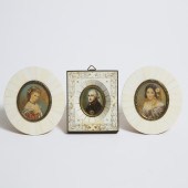Three Continental Portrait Miniatures,