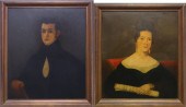 PAIR OF UNSIGNED 19TH C. PORTRAITS.