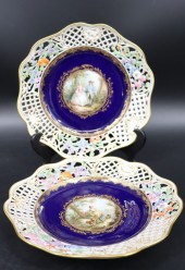 TWO FINE QUALITY MEISSEN RETICULATED