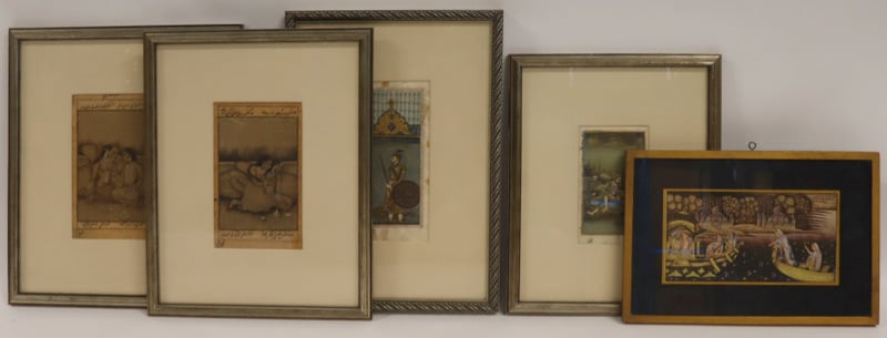 COLLECTION OF 5 FRAMED PERSIAN 3b7103