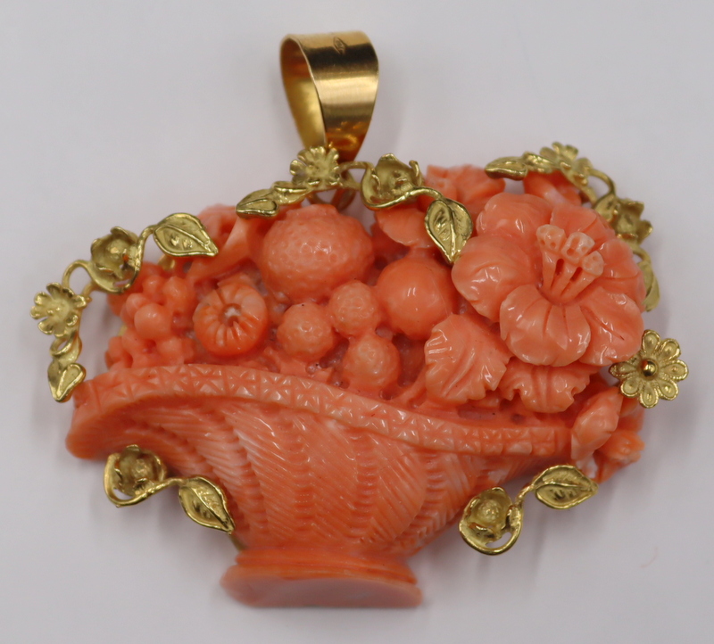 JEWELRY 18KT GOLD AND SALMON CORAL 3b71ca
