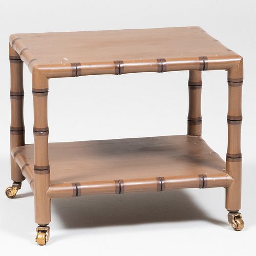 MODERN PAINTED FAUX BAMBOO TWO TIER 3b741b