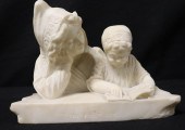 UNSIGNED ANTIQUE MARBLE SCULPTURE. The
