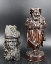 TWO ANTIQUE CARVED EUROPEAN TOBACCO