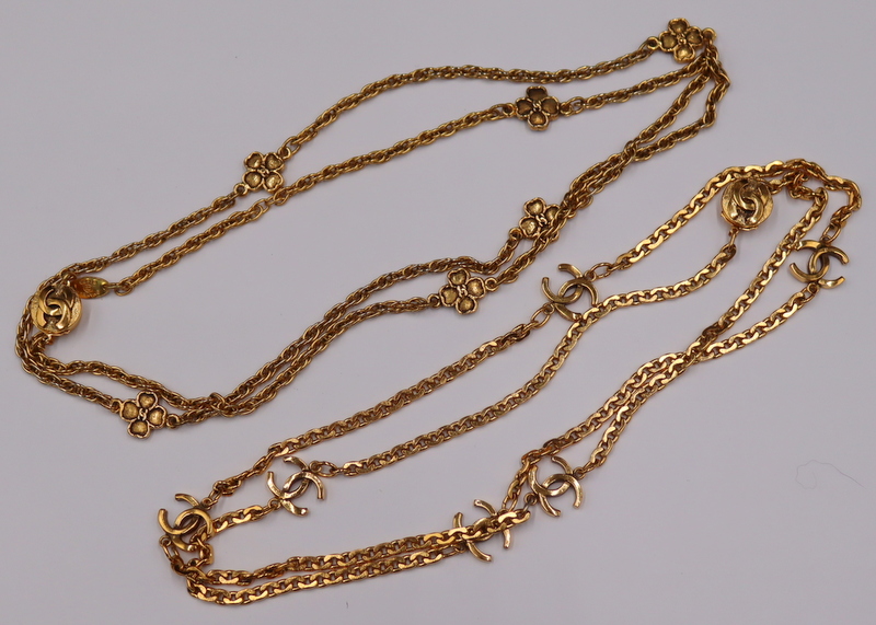 JEWELRY 2 CHANEL GOLD TONE NECKLACES  3b7894