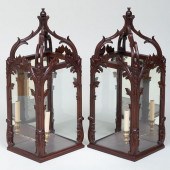 PAIR OF MODERN ENGLISH STAINED WOOD