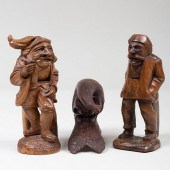 TWO STANDING WOOD NUTCRACKERS OF GNOMES
