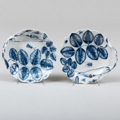 PAIR OF WORCESTER BLUE AND WHITE PORCELAIN