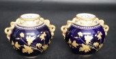 PAIR OF GRAINGERS WORCESTER GILT DECORATED