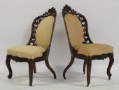 PAIR OF CARVED VICTORIAN PARLOR CHAIRS