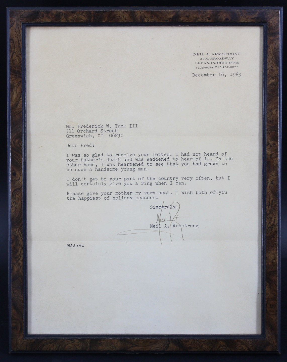 NEIL ARMSTRONG SIGNED LETTER 1983 3b8146