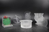6 PIECES OF MODERN LALIQUE CRYSTAL To