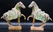 PAIR OF CHINESE SANCAI GLAZED TANG STYLE