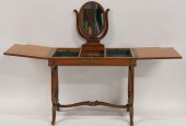 VINTAGE VANITY TABLE WITH BRONZE ACCENTS