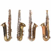 (4) Tenor saxophones, for parts or repair,
